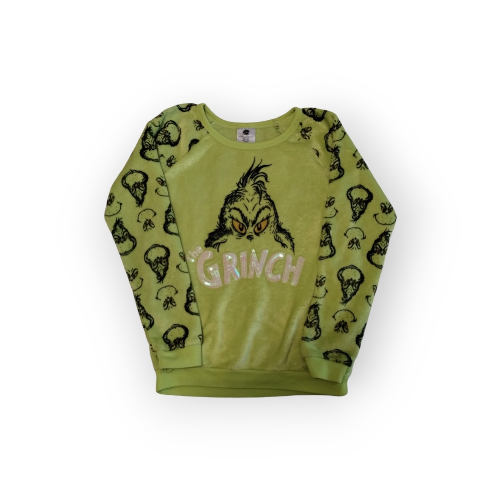 The Grinch Girls Graphic Sequin Pullover Pajama Top
